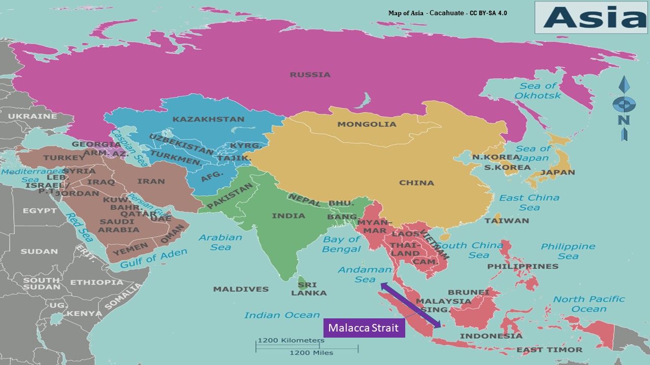 Strait of Malacca - Map of Asia